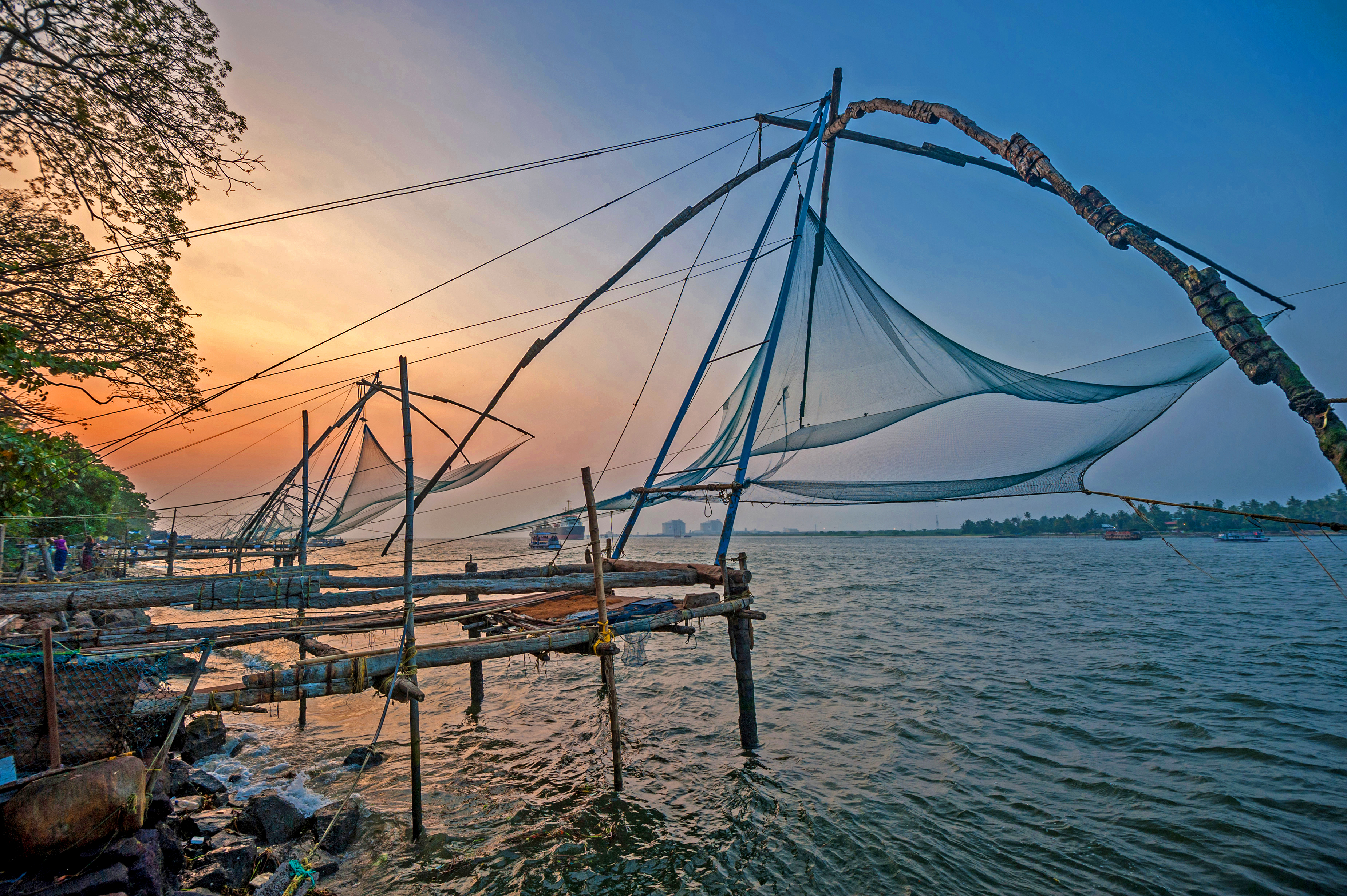 Chinese fishing nets, Kochi, India